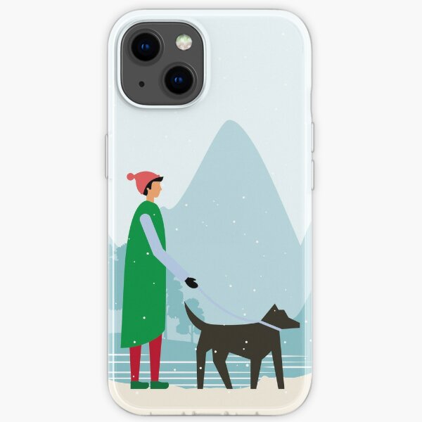 Dog Walk in the Snow iPhone Soft Case