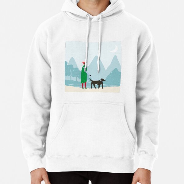Dog Walk in the Snow Pullover Hoodie
