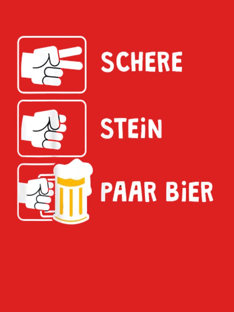 Schere Stein Paar Bier Lustiges Malle JGA Bier Spruch Party T-Shirt