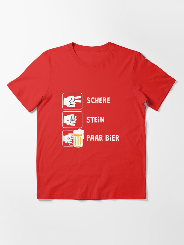 Schere Stein Paar Bier Lustiges Malle JGA Bier Spruch Party T-Shirt