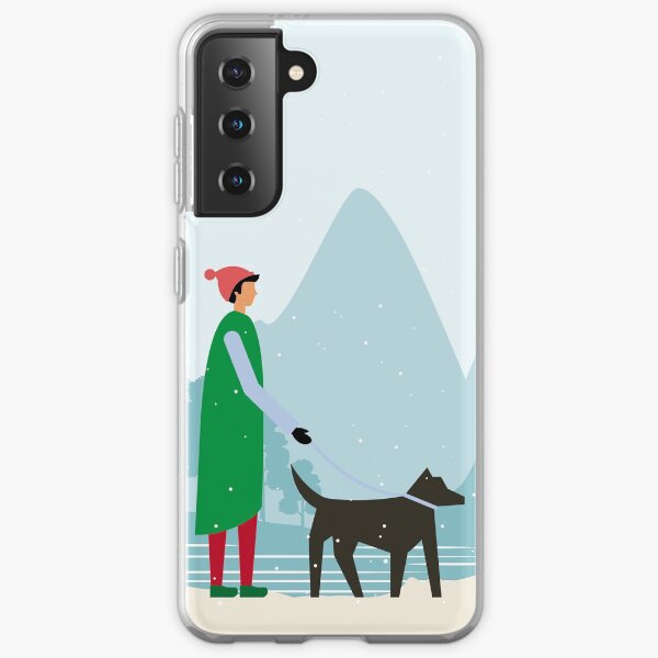 Dog Walk in the Snow Samsung Galaxy Soft Case