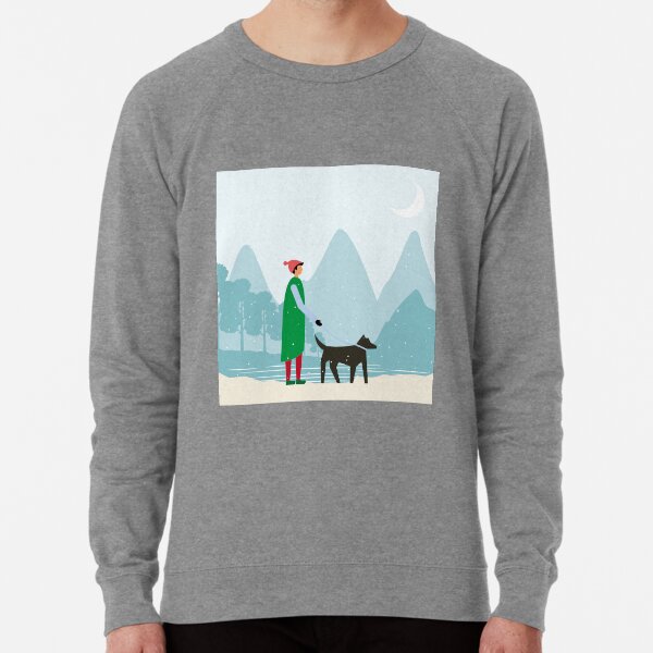 Dog Walk in the Snow Lightweight Sweatshirt