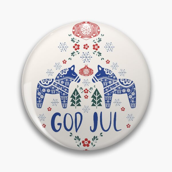 Item preview, Swedish Dala Horses God Jul Red Green Blue designed and sold by famenxt.