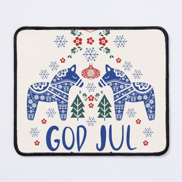 Artikelvorschau, Schwedische Dalapferde God Jul Rot Grün Blau entworfen und verkauft von famenxt.