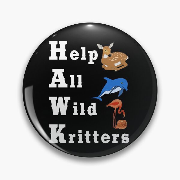 Item preview, HAWK HELP ALL WILD KRITTERS Acronyms Deer Dolphin Flamingo designed and sold by KeysTreasures.