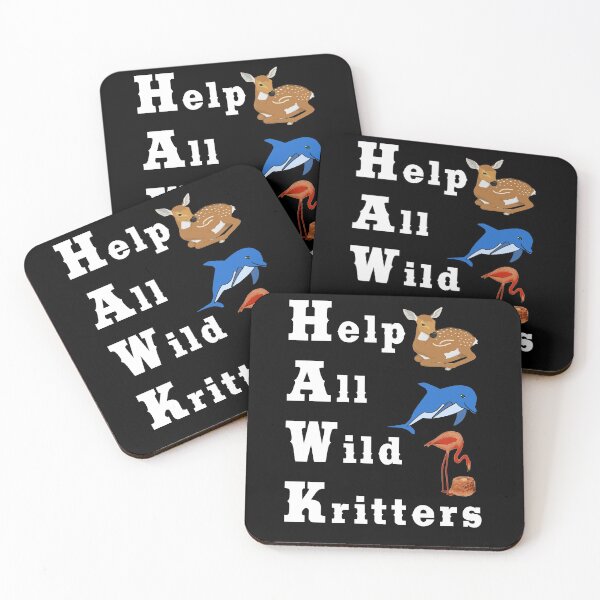 Item preview, HAWK HELP ALL WILD KRITTERS Acronyms Deer Dolphin Flamingo designed and sold by KeysTreasures.