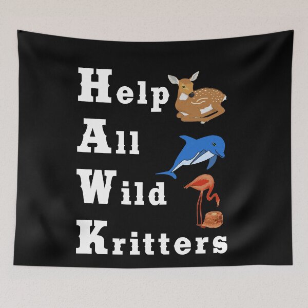 Item preview, HAWK HELP ALL WILD KRITTERS Acronyms Deer Dolphin Flamingo designed and sold by KeysTreasures.