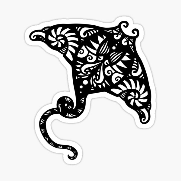 Tribal Manta Ray Kiss-Cut Stickers – ReelDezire