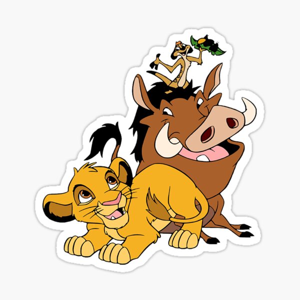 Sticker Disney - Le Roi Lion - Simba, Timon et Pumbaa