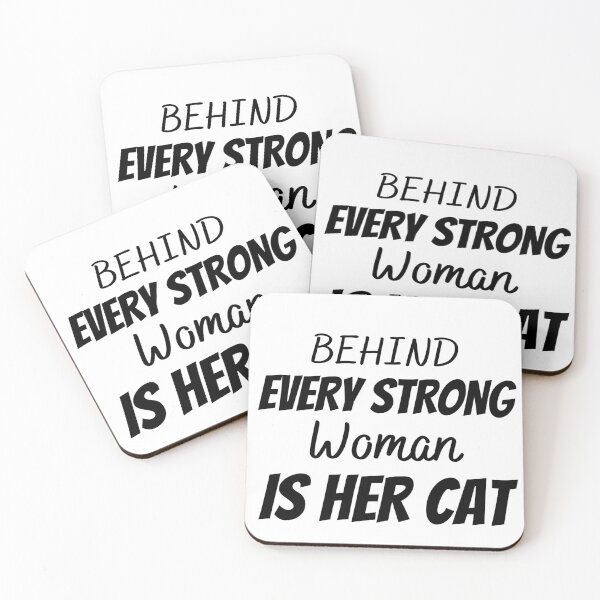 Item preview, Behind Every Strong Woman Is Her Cat Sticker designed and sold by NIKENchop.