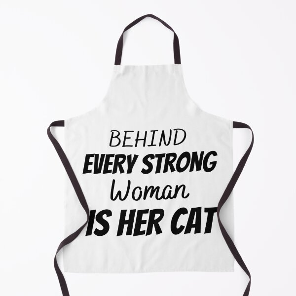 Item preview, Behind Every Strong Woman Is Her Cat Sticker designed and sold by NIKENchop.