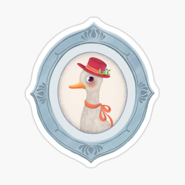 Funny framed Goose, whimsical and cute Sticker
