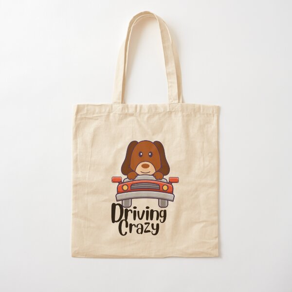 Dog Driving Crazy Cotton Tote Bag