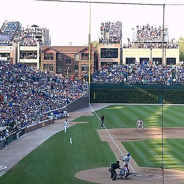 Ivy covered Outfield Wall,Distance marker for Wrigley Field Wall, Left  Field Wall Wrigley, Wrigley Field, 353 feet, Left field foul pole, | Art  Print