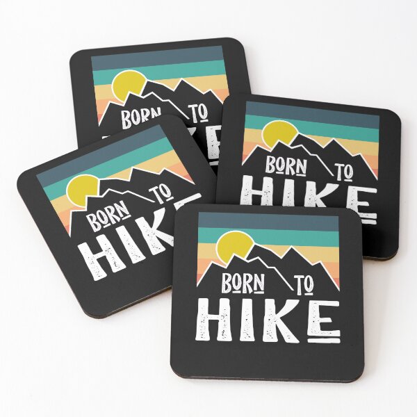 Artikelvorschau, Born To Hike Retro Sunset Mountains entworfen und verkauft von Designs By David.
