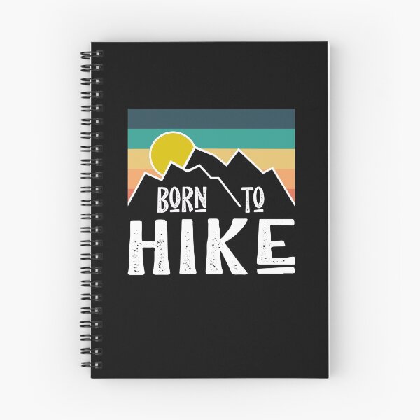 Artikelvorschau, Born To Hike Retro Sunset Mountains entworfen und verkauft von Designs By David.