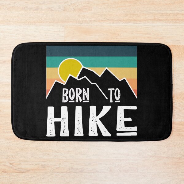 Artikelvorschau, Born To Hike Retro Sunset Mountains entworfen und verkauft von Designs By David.