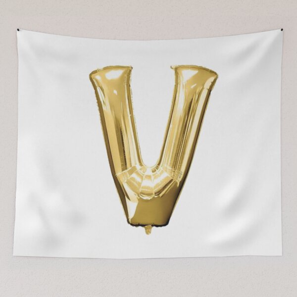 Item preview, Gold Foil Mylar Balloon Letter V designed and sold by ArcherAshleyArt.