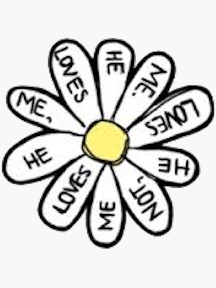 “He love me, he loves me not flower” Sticker by hayleycross | Redbubble