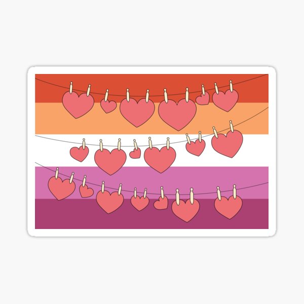 Aperçu de l'œuvre Drapeau lesbien coeur créée et vendue par broadwaycantdie.