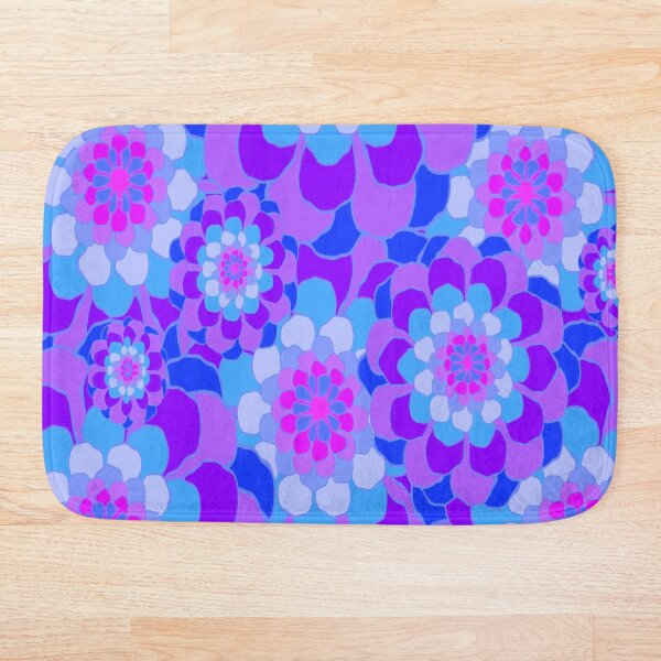 Artikelvorschau,  Rosa, blaue, violette psychedelische Blumen entworfen und verkauft von designprojets.