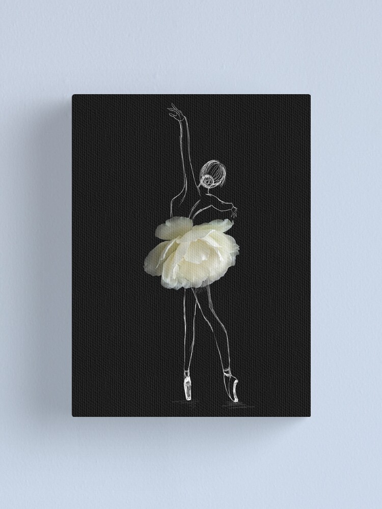 Thumbnail 1 of 3, Canvas Print, White rose ballerina designed and sold by Katharina13.