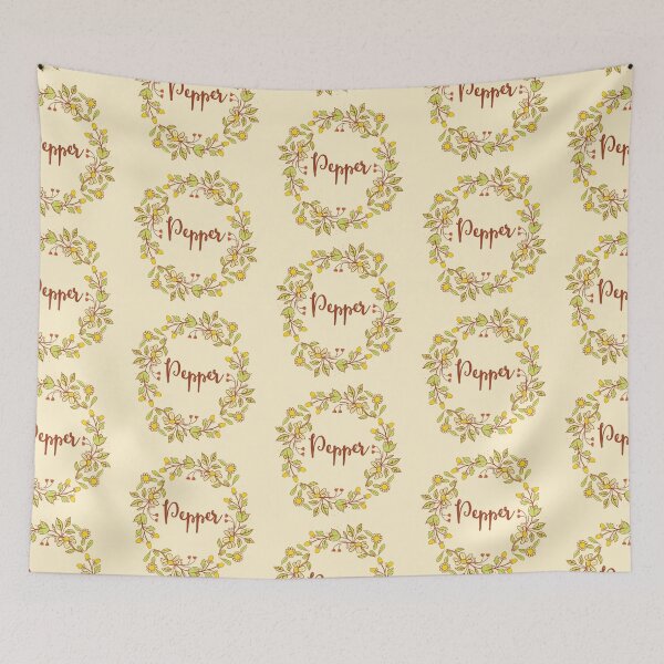 Item preview, pepper lovely girls name with floral wreath designed and sold by thetypographer.