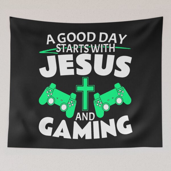 Item preview, Jesus And Gaming designed and sold by StarcyWol.