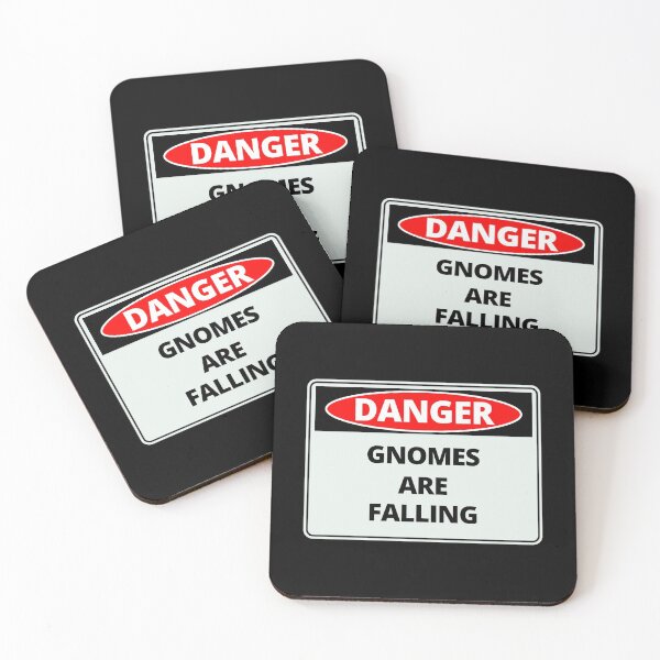 Item preview, Funny Caution Danger Sign Gnomes are Falling designed and sold by thehappylamb.