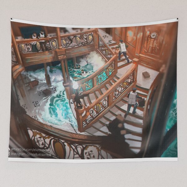 Item preview, The Grand Staircase - RMS Titanic painting - Artwork by Eliott Sontot designed and sold by Eliott Sontot.