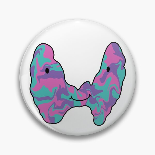 Item preview, Cute Thyroid in the Colors of the Thyroid Cancer Ribbon designed and sold by MeaganM.
