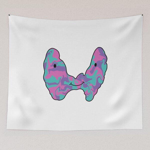 Item preview, Cute Thyroid in the Colors of the Thyroid Cancer Ribbon designed and sold by MeaganM.