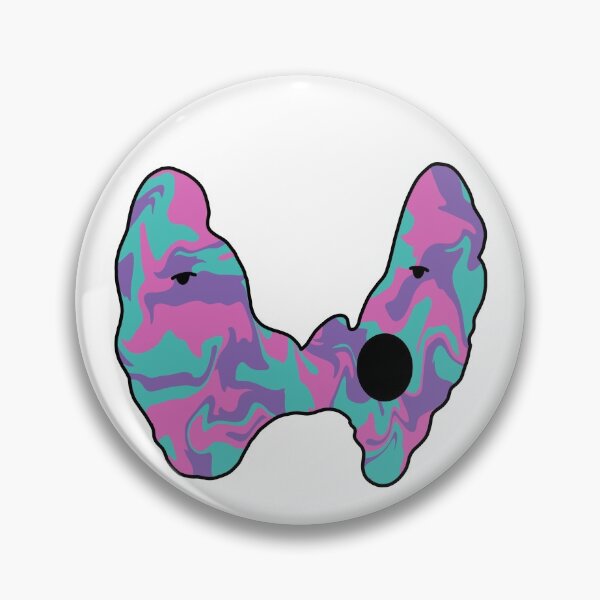 Item preview, Yawning Thyroid in the Colors of the Thyroid Cancer Ribbon designed and sold by MeaganM.