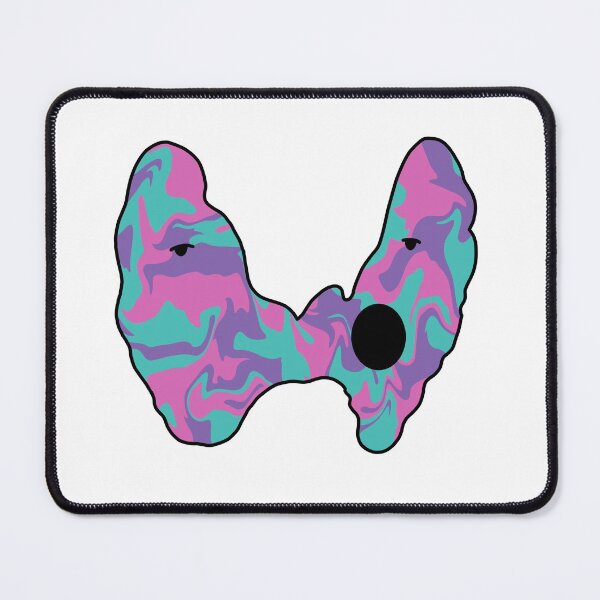 Item preview, Yawning Thyroid in the Colors of the Thyroid Cancer Ribbon designed and sold by MeaganM.
