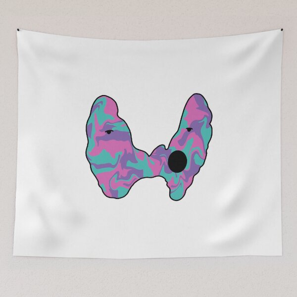 Item preview, Yawning Thyroid in the Colors of the Thyroid Cancer Ribbon designed and sold by MeaganM.