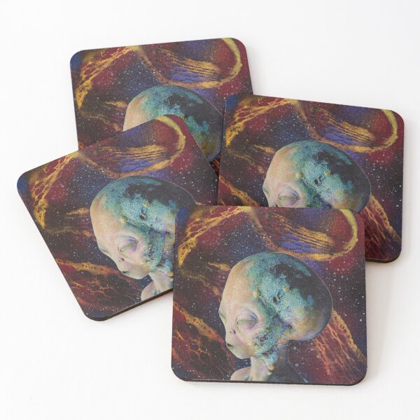 Item preview, Roswell Alien Declassified, Original Fine Art Collage Mix Media Art designed and sold by Noelle Blue Moon.