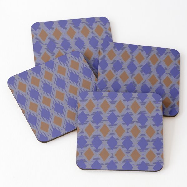Item preview, Brown Diamonds and Blue Diamonds with Lines Pattern designed and sold by ThePurpleFrog.