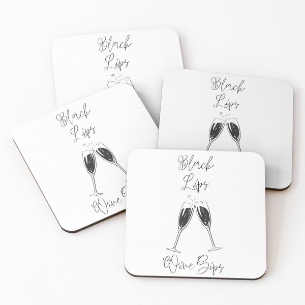 Item preview, Black lips wine sips designed and sold by ToastyCork.