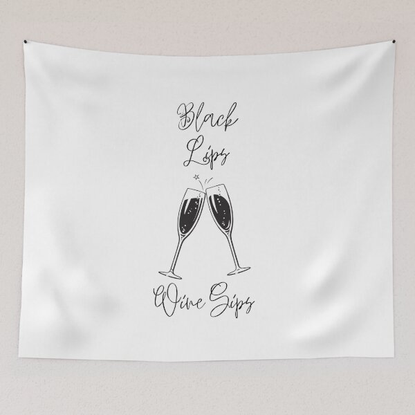Item preview, Black lips wine sips designed and sold by ToastyCork.