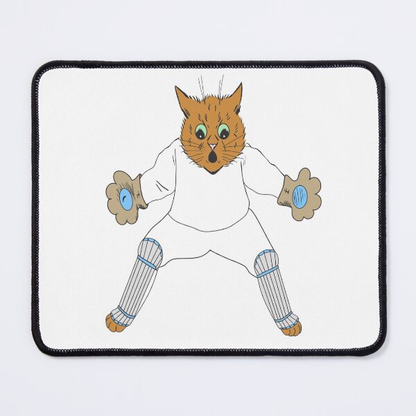 Item preview, Cricket Wicketkeeper Cat Illustration designed and sold by karwilberevivalcollection.