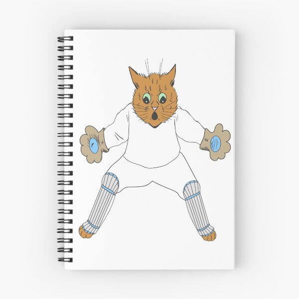 Item preview, Cricket Wicketkeeper Cat Illustration designed and sold by karwilberevivalcollection.