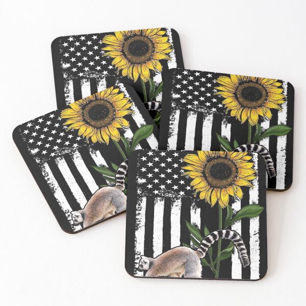 Item preview, Lemur American Flag Sunflower designed and sold by LarinaBeauty.