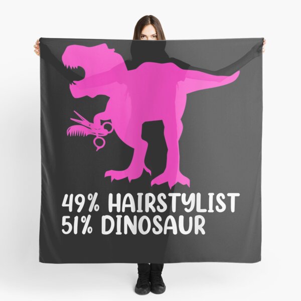Funny Hairstylist Dinosaur Hairdresser Cosmetology Shirt Scarf