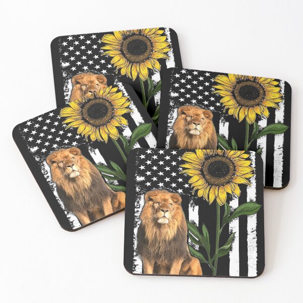 Item preview, Lion American Flag Sunflower designed and sold by LarinaBeauty.
