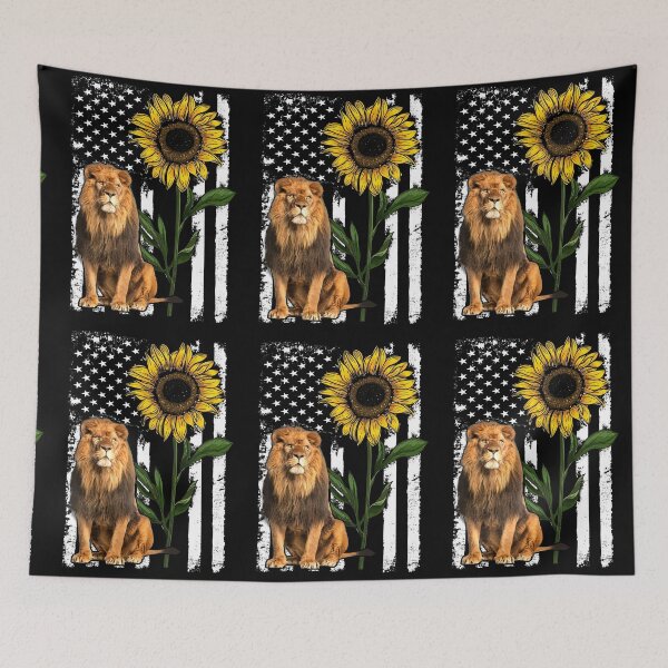 Item preview, Lion American Flag Sunflower designed and sold by LarinaBeauty.