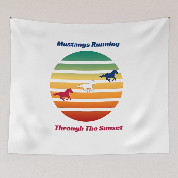Item preview, Mustangs Running Through The Sunset designed and sold by teewearstyle.