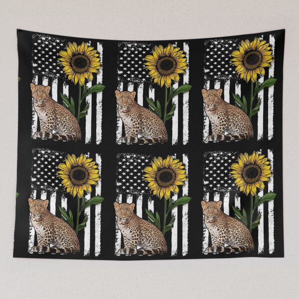 Item preview, Leopard  American Flag Sunflower designed and sold by LarinaBeauty.