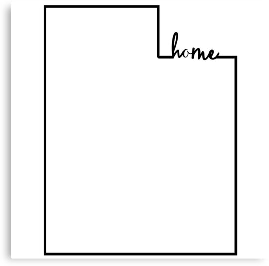 utah home outline canvas prints by ohioinspired  redbubble