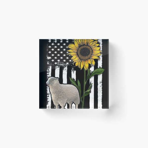 Item preview, Sheep American Flag Sunflower designed and sold by LarinaBeauty.