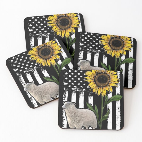 Item preview, Sheep American Flag Sunflower designed and sold by LarinaBeauty.